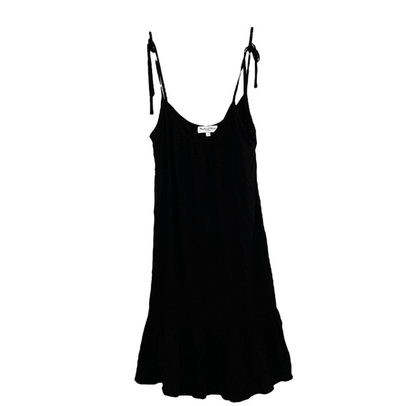 Michael Stars Dresses & Skirts - NWOT Michael Stars Shoulder Tie Flounce Hem Black Mini Dress Sz. S